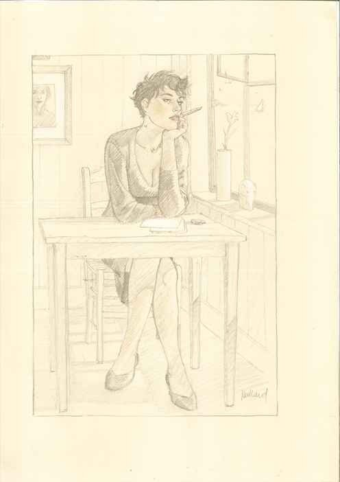 Juillard crayonné Louise - Illustration originale