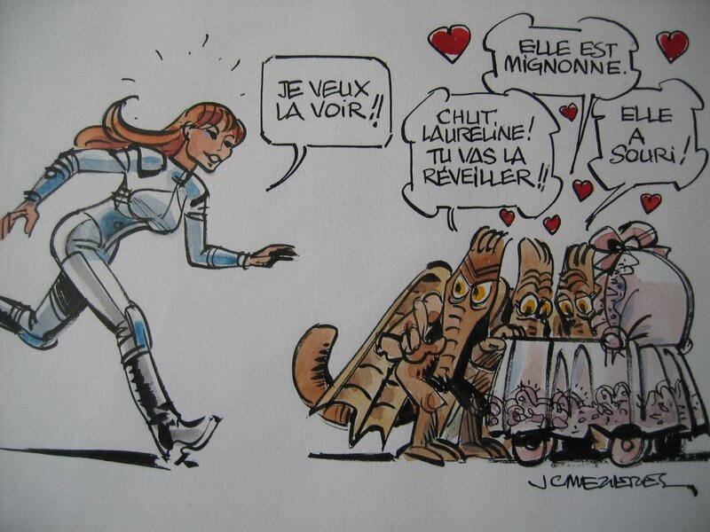 Mézières Jean Claude - Faire part de naissance de Laureline - Original Illustration