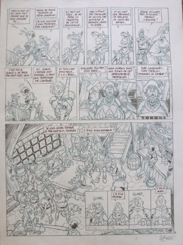 Planche 3 du tome 5 du Chant d'Excalibur par Hübsch - Planche originale