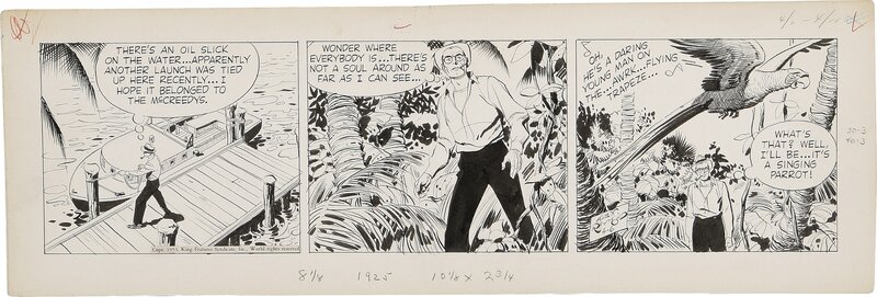 Alex Raymond - Rip Kirby 04-06-1953 - Planche originale