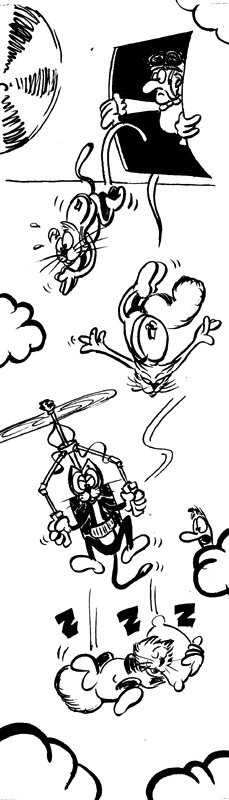 David Baran, Cat'mosphère - Saut en parachute - Planche originale