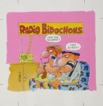 Binet - Radio Bidochons - Original Illustration