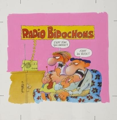Binet - Radio Bidochons - Original Illustration