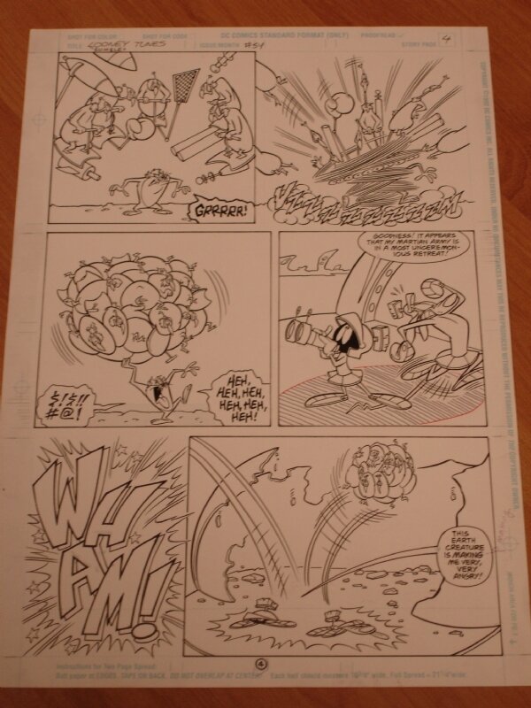 Mike DeCarlo, David Alvarez, Bill Mattheny, Looney Tunes #54 - Taz & Marvin le Martien - Planche originale