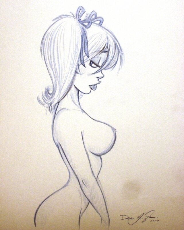 Dean Yeagle - Mandy (2007) - crayonné bleu - Original Illustration