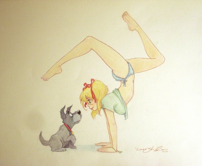 Dean Yeagle - Mandy and the little dog - Illustration originale