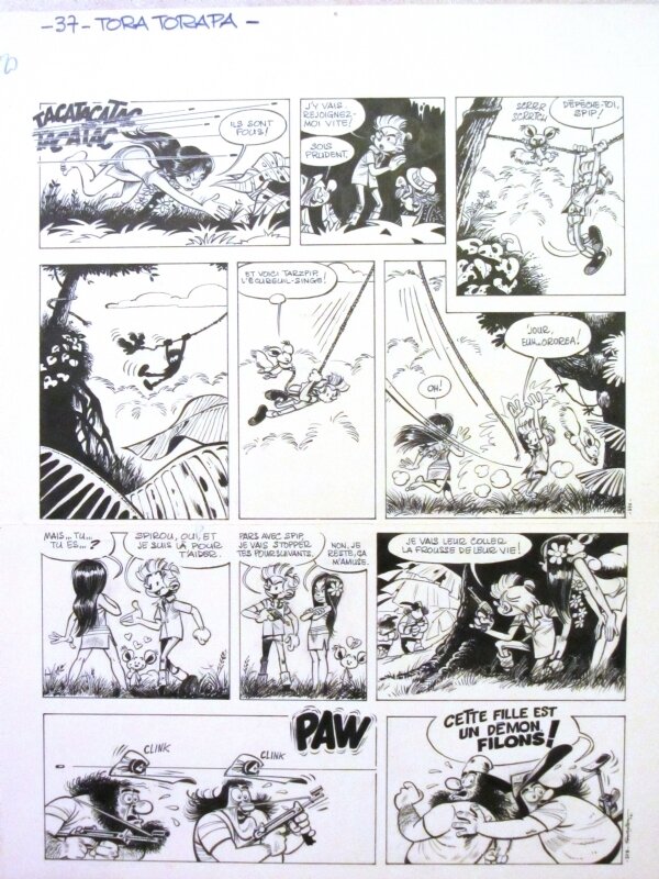 Fournier Jean-Claude - Spirou & Fantasio - planche Tora Torapa - Planche originale