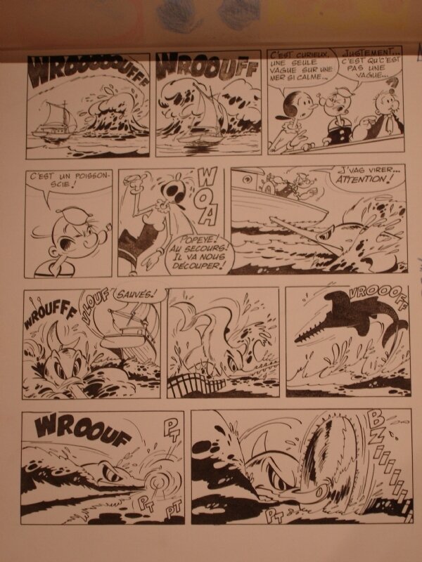 Bud Sagendorf, Popeye original encré - Planche originale