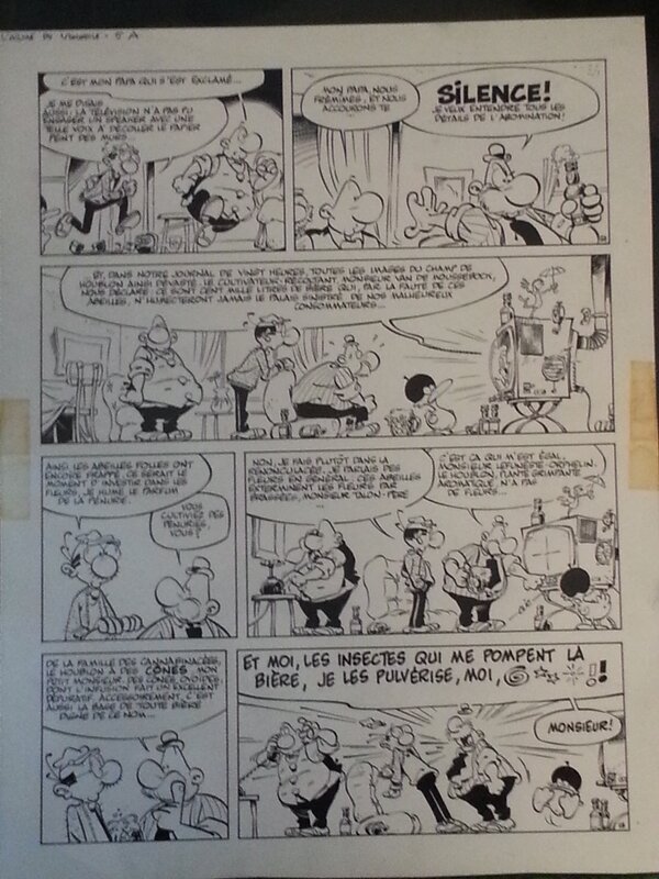 Greg, Planche 5 de l'Arme du crocodile, Achille Talon - Planche originale