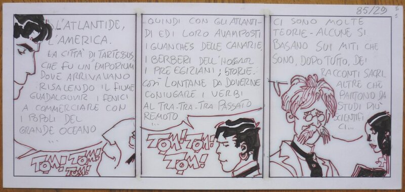 Hugo Pratt -Corto Maltese - Strip de Mu - Planche originale