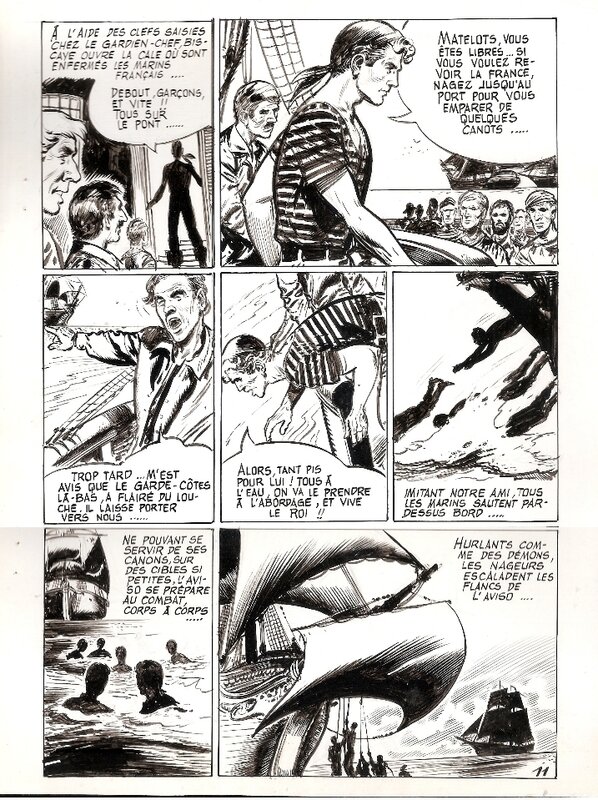 Claude PASCAL: Planche originale 11 de Chevalier Biscaye - Comic Strip