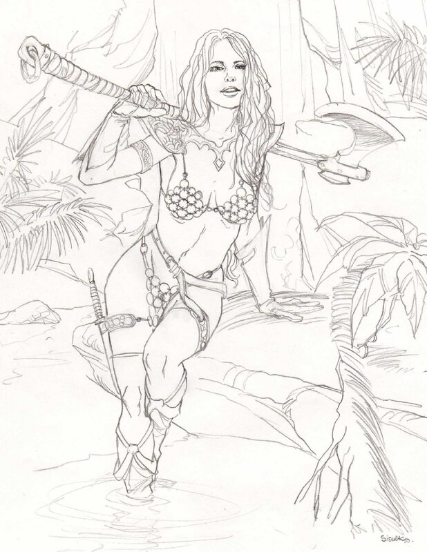 Red Sonja par Laurent Sieurac - Illustration originale