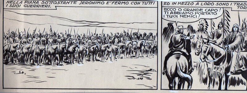 Carlo Cossio, 2 cases d'un western publié par la Sage dans les années 1950 - Planche originale