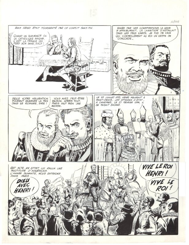 Forton : Planche de l'Histoire de France en Bandes dessinées (Henri IV) - Comic Strip