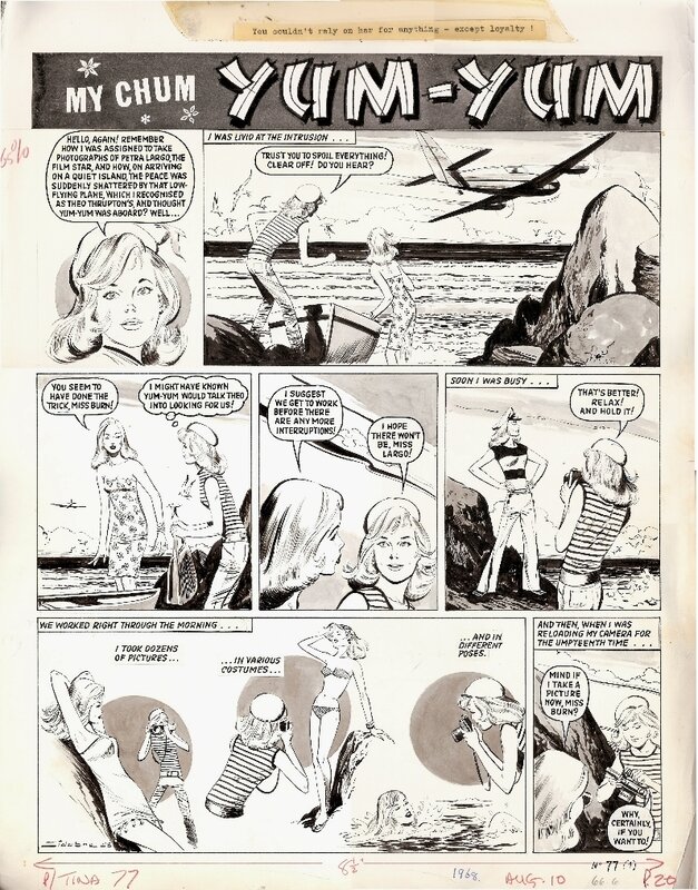 Georges Lévis, Georges LEVIS (JEAN SIDOBRE) : My chum YUM YUM planche 77-1 1968 - Comic Strip