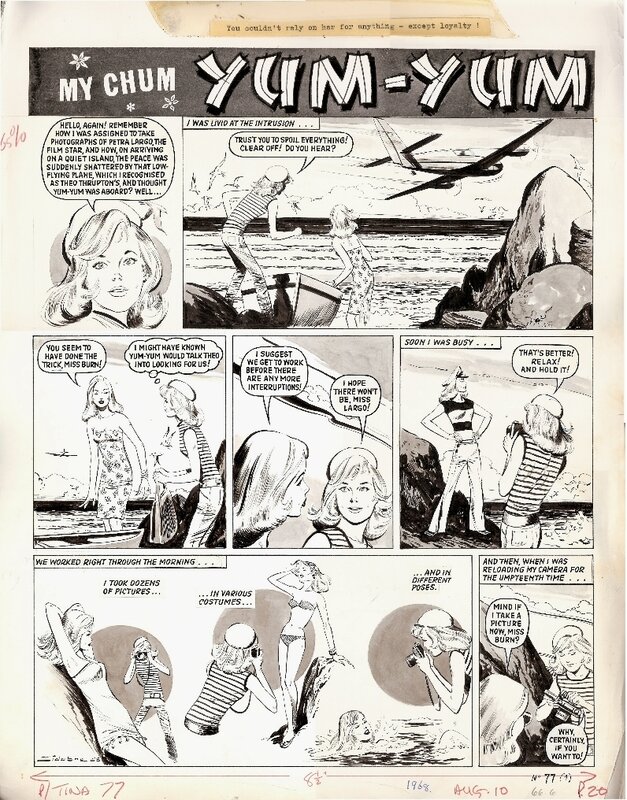 Georges Lévis, Georges LEVIS (JEAN SIDOBRE) : My chum YUM YUM planche 77-1 1968 - Planche originale