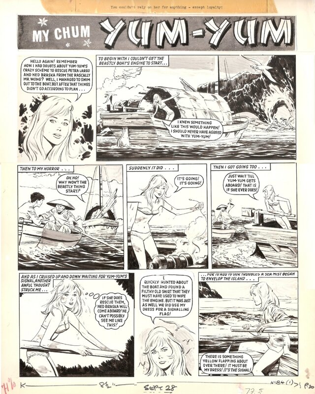 Georges Lévis, Georges LEVIS (JEAN SIDOBRE) : My chum YUM YUM planche 84-1 1968 - Comic Strip