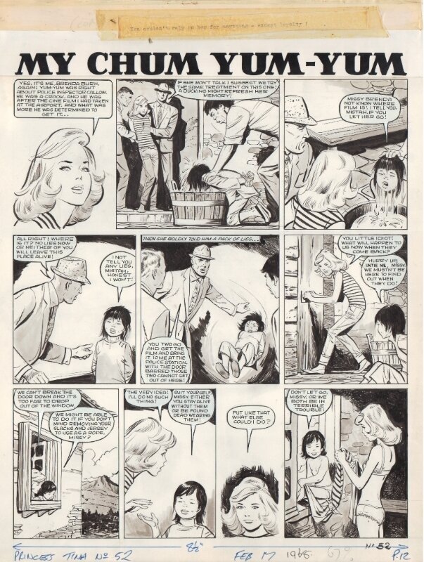 Georges Lévis, Georges LEVIS (JEAN SIDOBRE) : Planche My Chum Yum Yum 17 Fev 1968 - Comic Strip