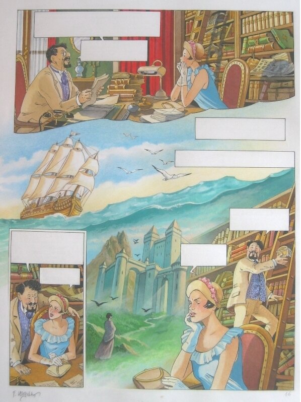 FLORENCE MAGNIN : Planche originale de l'Héritage d'Emilie tome 1 - Planche originale