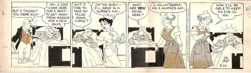 Greene : Strip de la famille Illico - King Features Syndicate 1963 - Planche originale