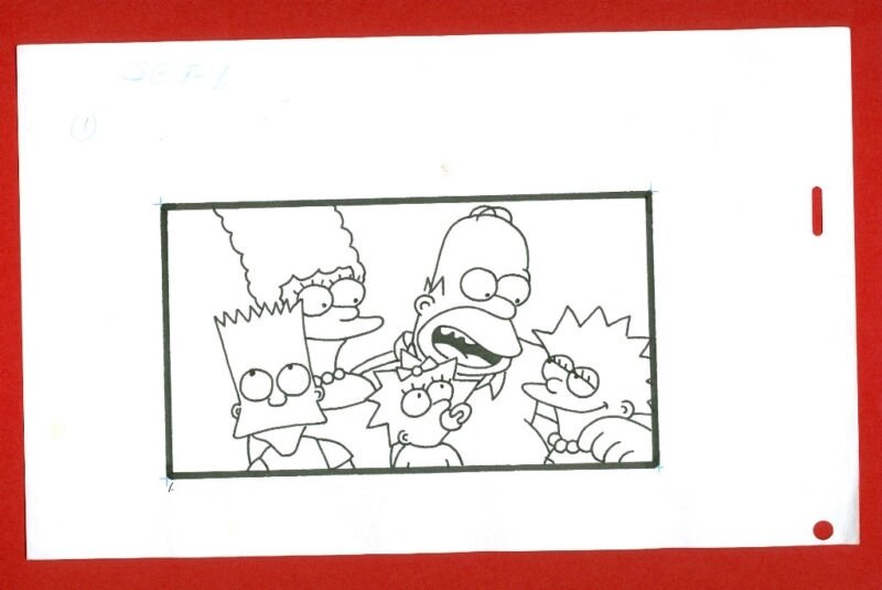 Groening : Dessin original 3° histoire Simpson 1988 - Illustration originale
