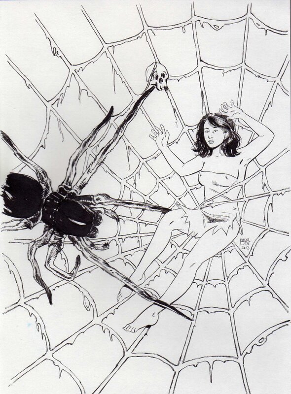 Fille en détresse by Louis Paradis - Original Illustration