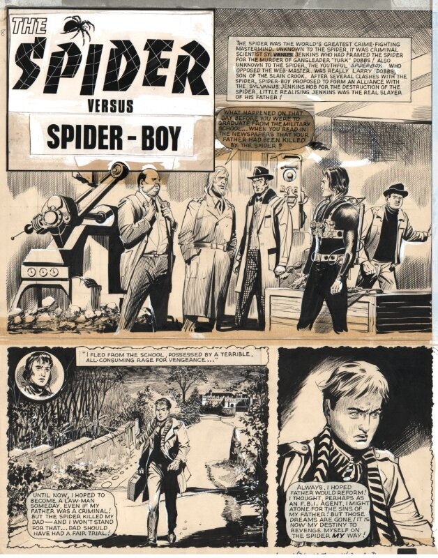 Reg BUNN : planche The Spider parue dans Lion N° 56 - Planche originale