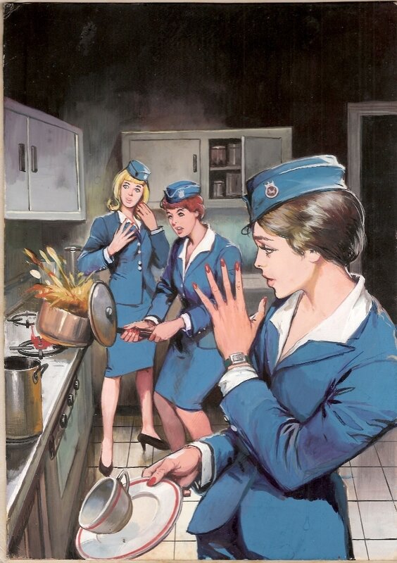 Tealdi : Illustration pour la serie shirley hôtesse de l’air - Illustration originale