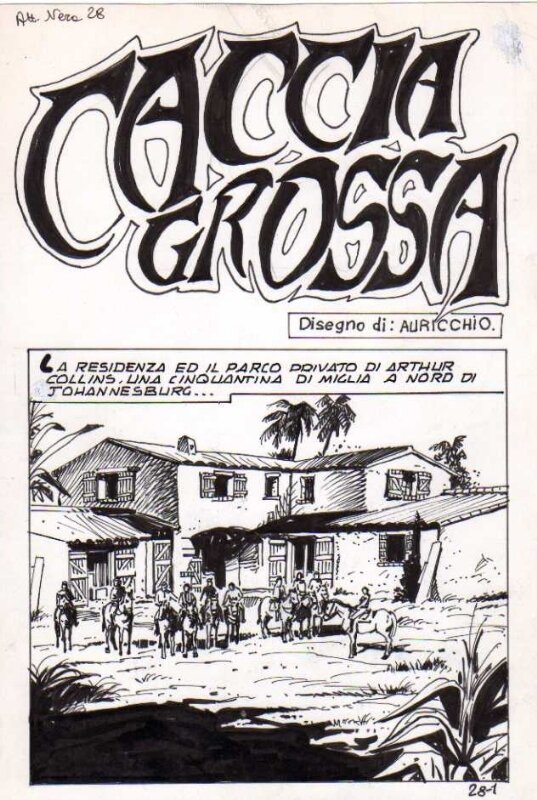 Cosimo Auricchio, Planche-Titre de l'histoire Caccia Grossa - Comic Strip