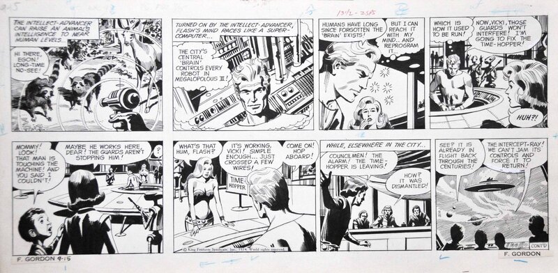 Dan Barry - Flash Gordon Sunday page 15 Sep 1974 - Planche originale