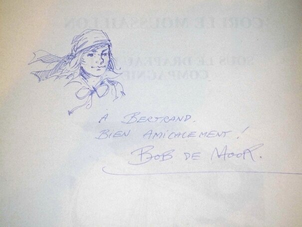 Bob de Moor : Dédicace de Cori le moussaillon 1982 - Sketch