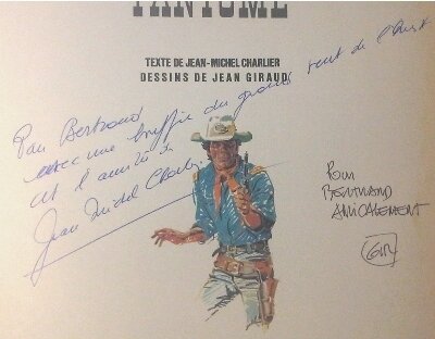 Jean-Michel Charlier, Jean Giraud, Charlier-Giraud : Signature sur Blueberry 1983 - Sketch