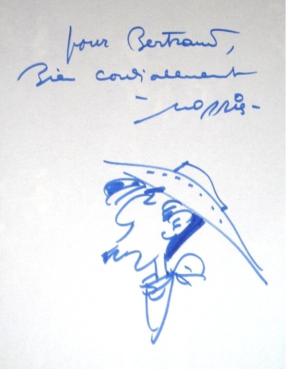 Morris : Dédicace de Lucky Luke 1983 - Sketch