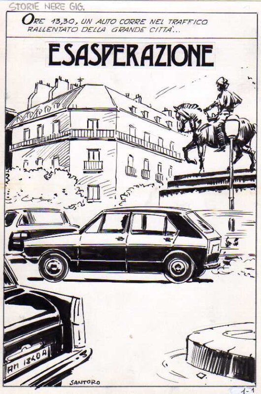 Maurizio Santoro, Planche titre de l'histoire Esasperazione publiée dans Storia Nere - Comic Strip