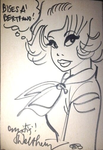 Walthéry : Dédicace de Natacha 1983 - Sketch