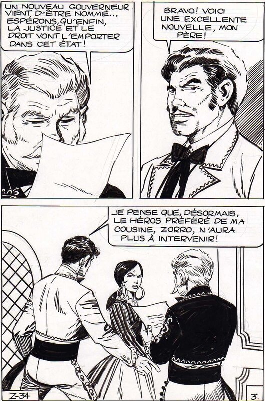 Jean Pape, L'usurpateur - Zorro n°34, planche 3, SFPI, 1971 - Comic Strip