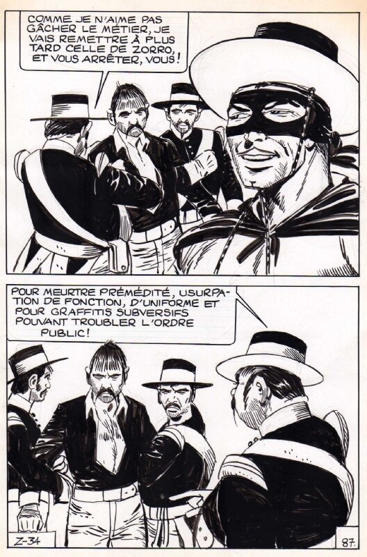 Jean Pape, L'usurpateur - Zorro n°34, planche 87, SFPI, 1971 - Comic Strip