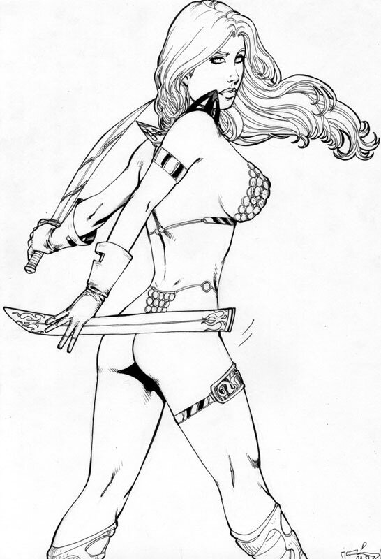 Fabio, Red Sonja - Ed Benes Studio - Illustration originale