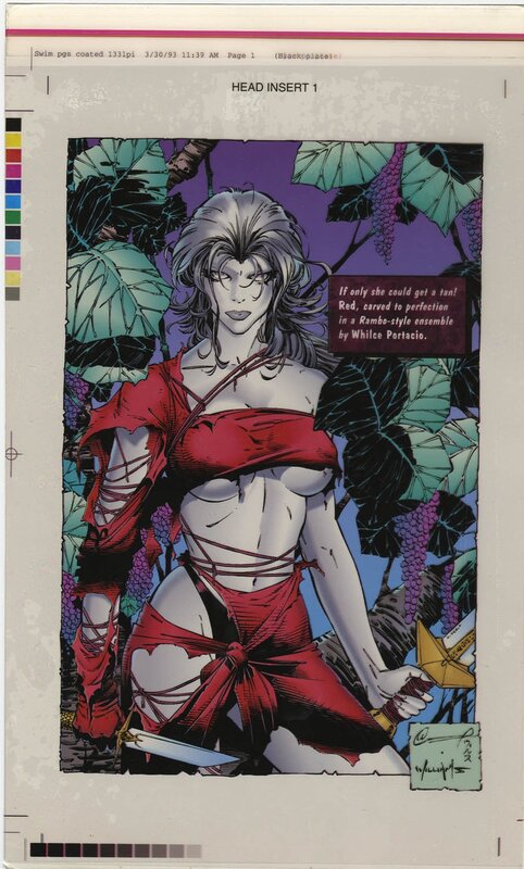 Chameleon Prime, Homage Studios Swimsuit Special #1 P17 : Red (Color Separations) - Original art