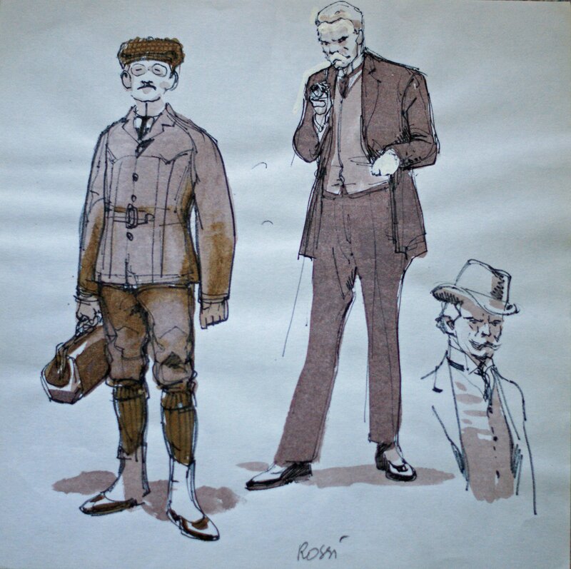 Christian Rossi, W.e.s.t. - Croquis préparatoire - Original art
