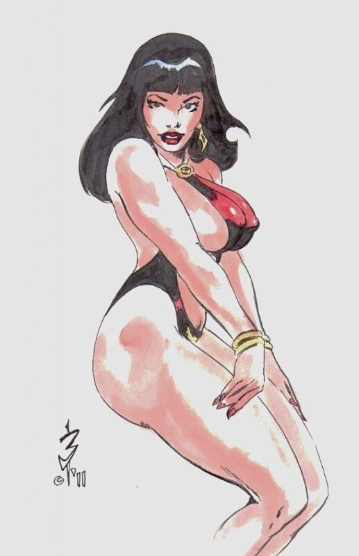 Vampirella by Newton Burcham - Original Illustration