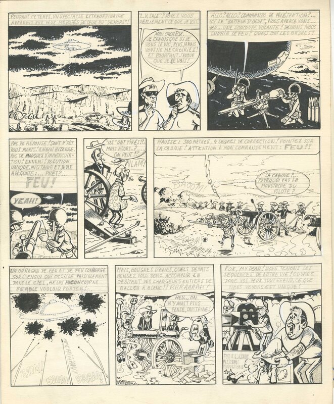 Jacques Devos, Steve Pops et les soucoupes volantes, planche 61 - Planche originale