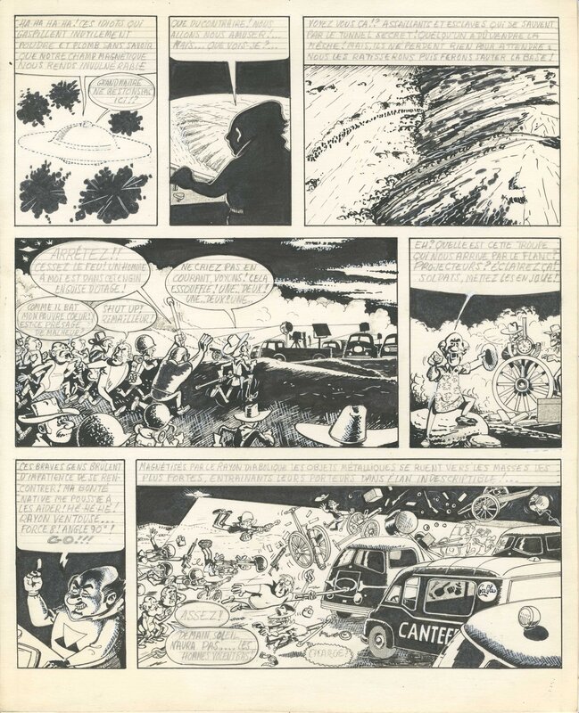 Jacques Devos, Steve Pops et les soucoupes volantes, planche 62 - Planche originale