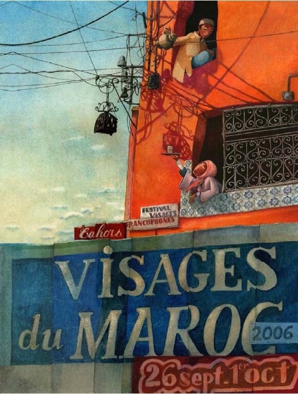 Rébecca Dautremer, Original d'une affiche illustrée par Rebecca - Illustration originale