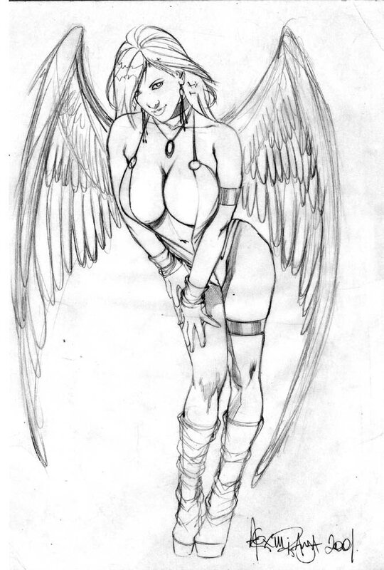 Hot angel by Alex Miranda - Original Illustration