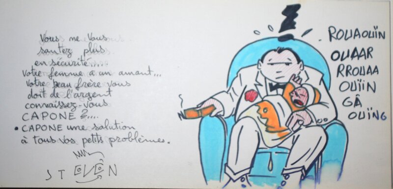 Jimel Steven, Dédicace dans Pile ou fesse Fan art en rapport avec l'affiche d’Émile Bravo aux éditions Capone) - Sketch