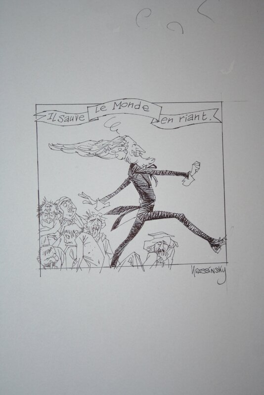 Jean-Paul Krassinsky, Il sauve le monde en riant - Original Illustration