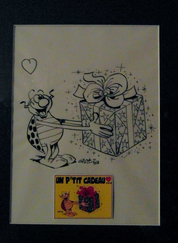 Gotlib, Carte postale coccinelle - Original Illustration