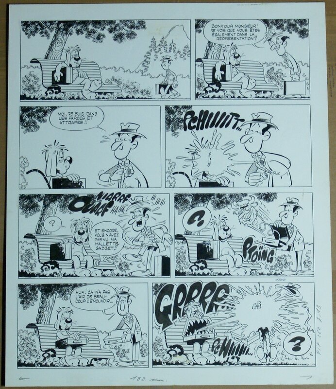 Henri Dufranne, Gotlib, Gag Pif de Gai Luron - Planche originale