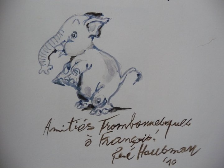 Un éléphant par René Hausman - Dédicace
